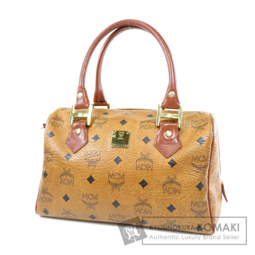 MCM Visetos Boston Bag cognac brown monogram canvas brown leather